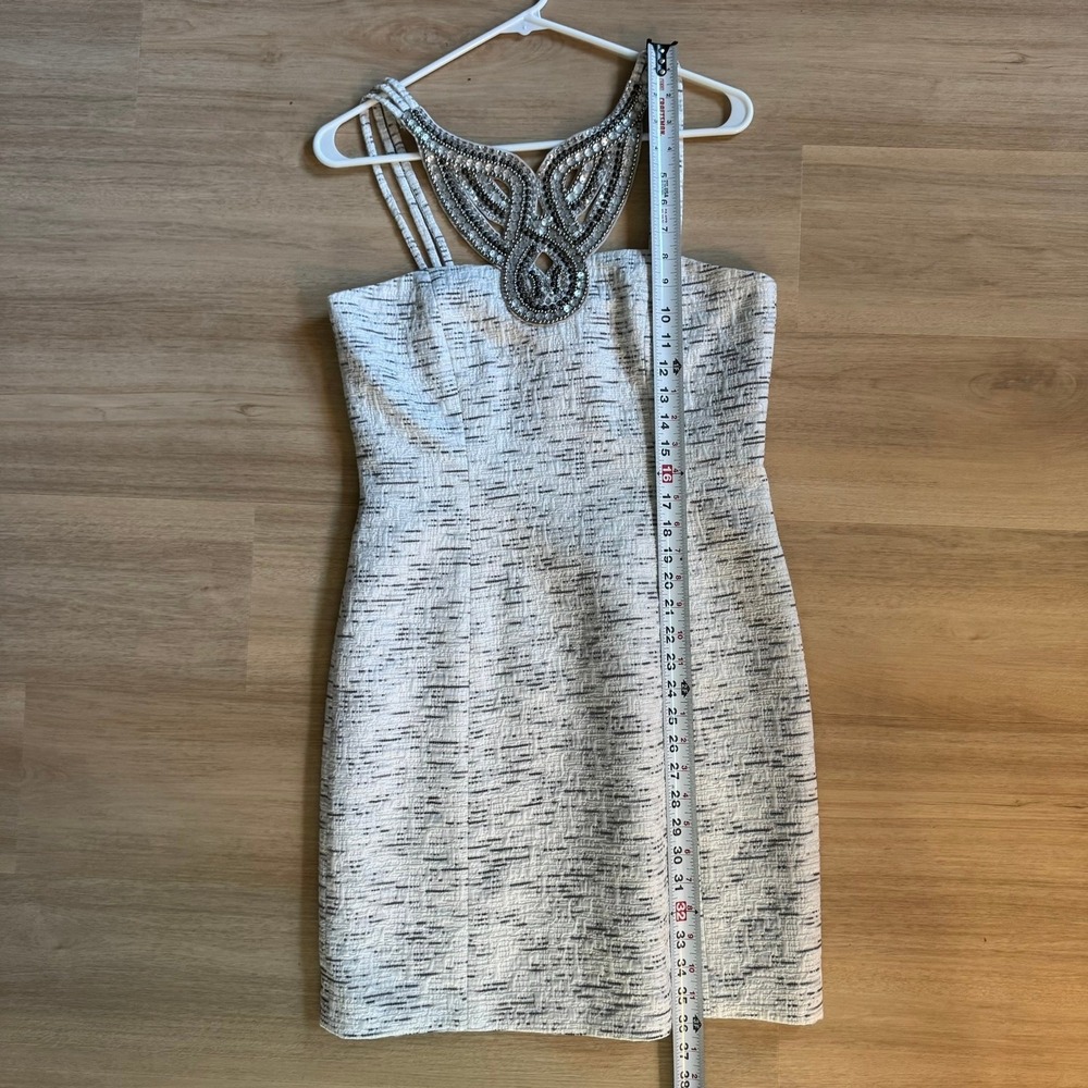 Elegant White Beaded Women's Dress
